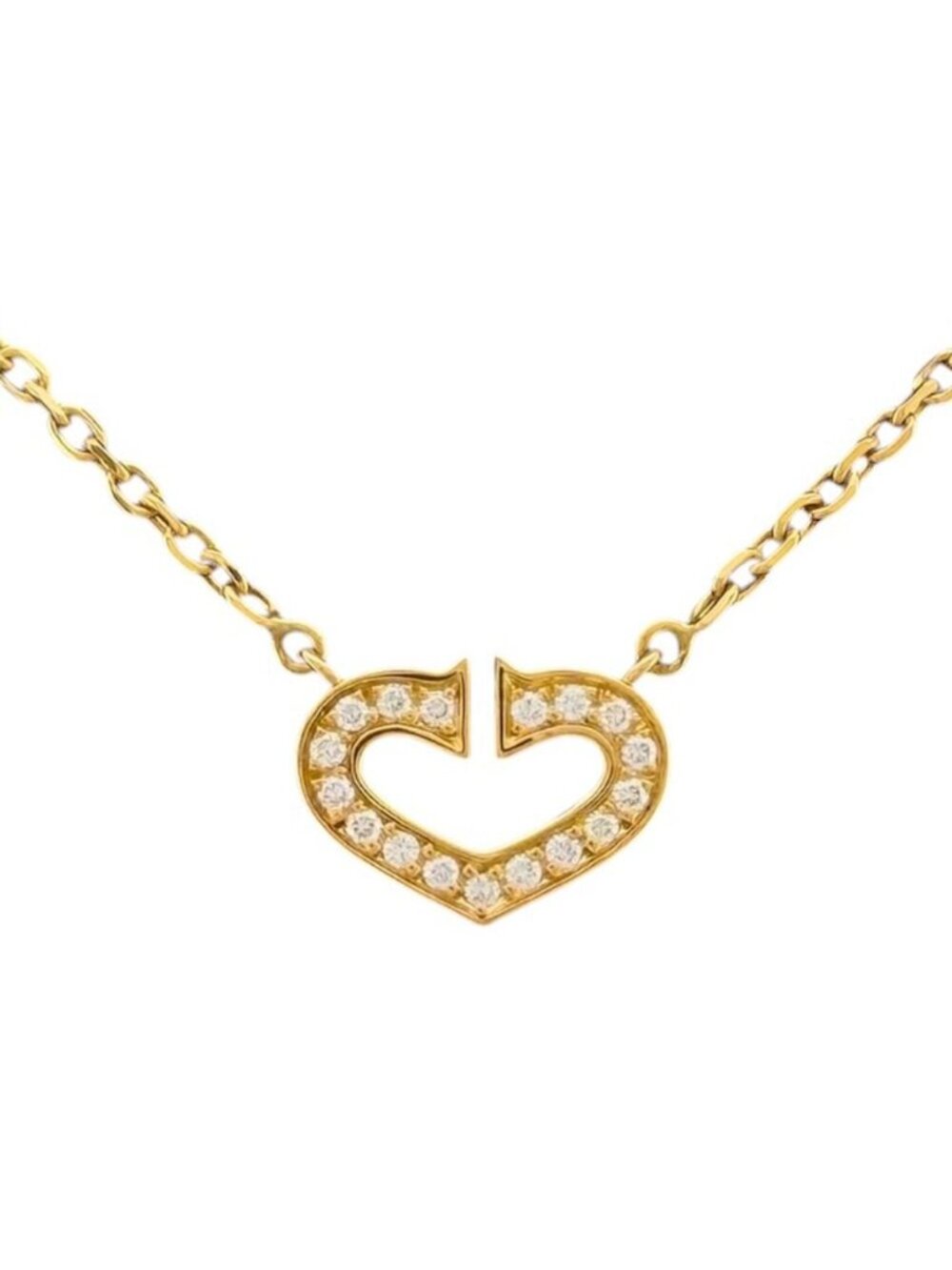 Cartier C Heart Necklace 18k Yellow Gold Diamond